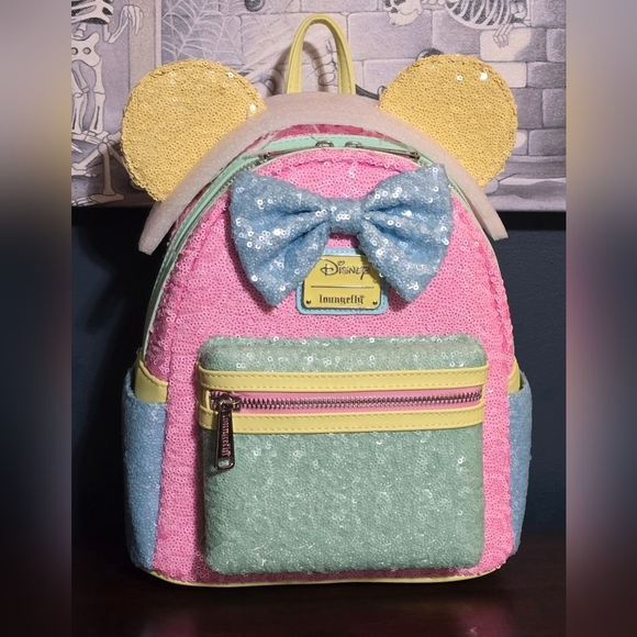 Loungefly Disney Pastel Sequin Backpack - Picture 3 of 10